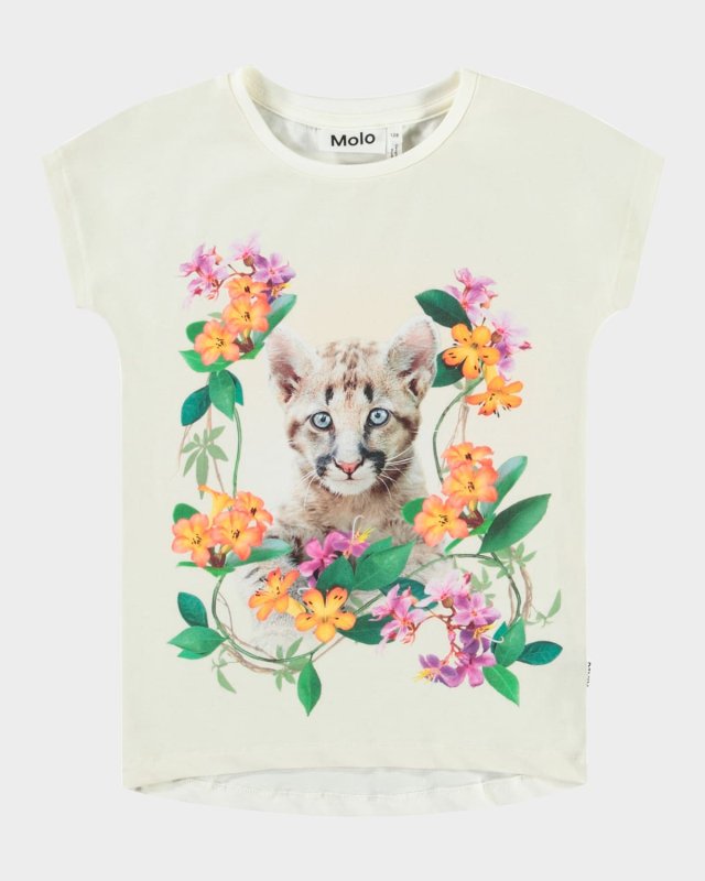 Girl's Ragnhilde Grpahic Kitty T-Shirt, Size 3-6